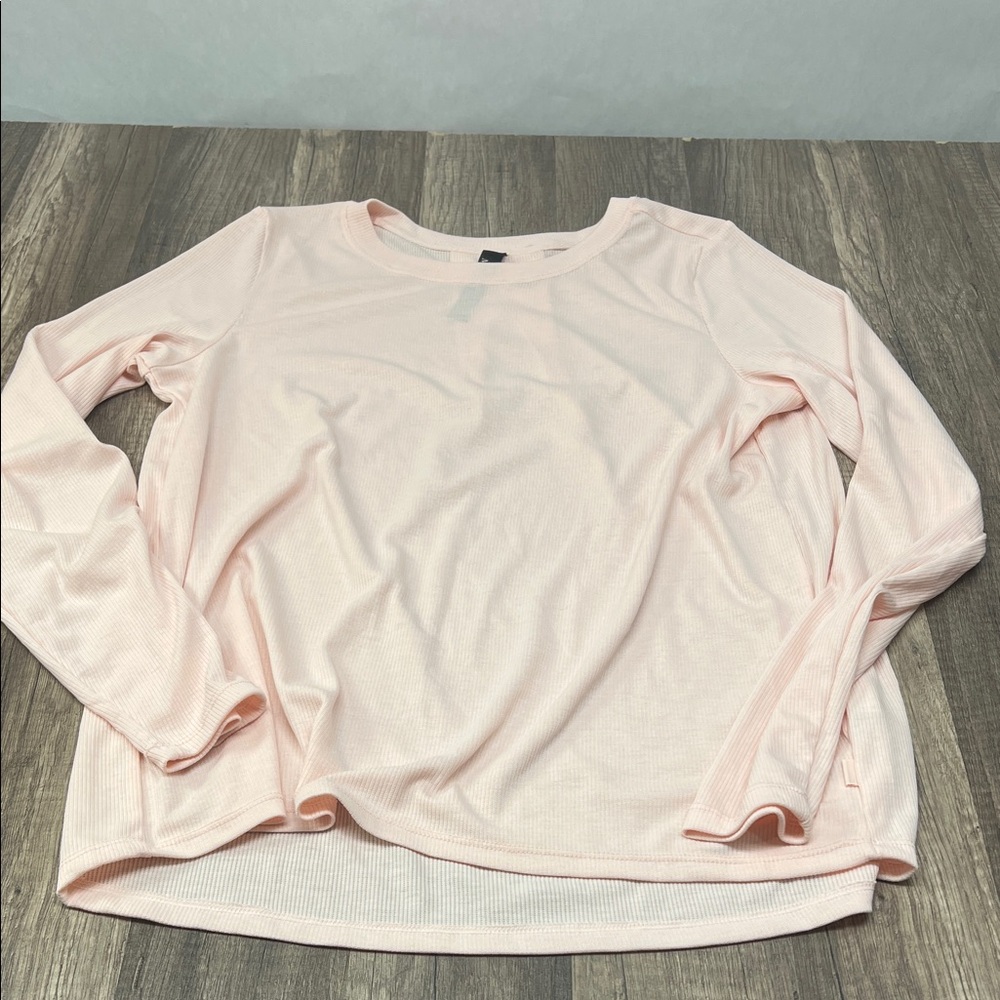 Mondetta Light Pink Long Sleeve Ribbed Top